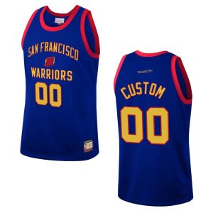 Mitchell & Ness Warriors #00 Custom Team Heritage Fashion Royal Jersey Basketball Jersey 165304