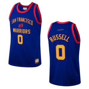 Mitchell & Ness Warriors #0 D'Angelo Russell Team Heritage Fashion Royal Jersey Basketball Jersey 165296