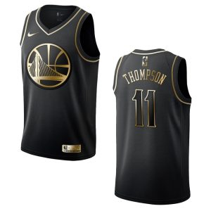 2020 Warriors Basketball Jersey #11 Klay Thompson Golden Edition Black Swingman Jersey 165232