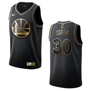 Basketball Jersey 2020 Warriors #30 Stephen Curry Golden Edition Black Swingman Jersey 165240