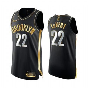 Basketball Jersey 2020-21 Brooklyn Nets #22 Caris LeVert Golden Edition Black Authentic Jersey 167032