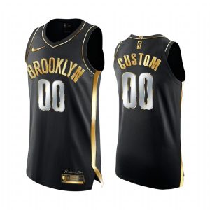 Basketball Jersey 2020-21 Brooklyn Nets #00 Custom Golden Edition Black Authentic Jersey 167056