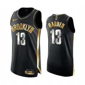 Basketball Jersey 2020-21 Brooklyn Nets #13 James Harden Golden Edition Black Authentic Jersey 167008