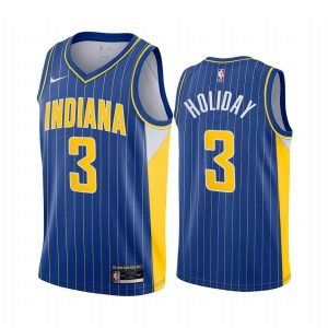 2020-21 Indiana Pacers #3 Aaron Holiday City Edition Blue Swingman Jersey 165878