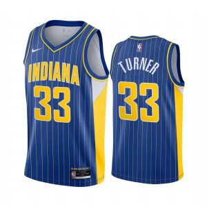 2020-21 Indiana Pacers #33 Myles Turner City Edition Blue Swingman Jersey Basketball Jersey 165830