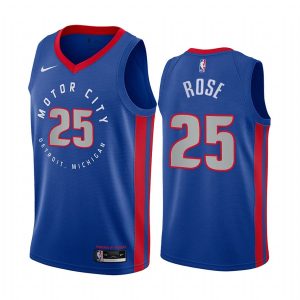 Basketball Jersey 2020-21 Detroit Pistons #25 Derrick Rose City Edition Navy Swingman Jersey 168312