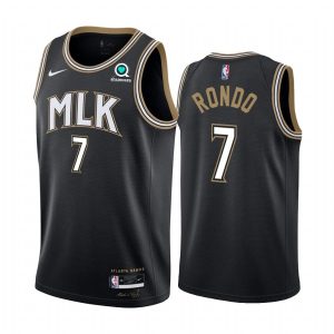 Basketball Jersey 2020-21 Atlanta Hawks #7 Rajon Rondo City Edition Black Swingman Jersey 167541