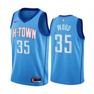 2020-21 Houston Rockets Basketball Jersey #35 Christian Wood City Edition Blue Swingman Jersey 165910