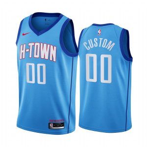 2020-21 Houston Rockets #00 Custom City Edition Blue Swingman Jersey 166007