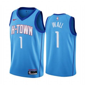 2020-21 Houston Rockets #1 John Wall City Edition Blue Swingman Jersey 165918