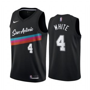 2020-21 San Antonio Spurs #4 Derrick White City Edition Black Swingman Jersey Basketball Jersey White 168752