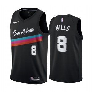 2020-21 San Antonio Spurs #8 Patty Mills City Edition Black Swingman Jersey Basketball Jersey White 168744