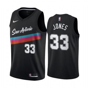 2020-21 San Antonio Spurs #33 Tre Jones City Edition Black Swingman Jersey White 168728