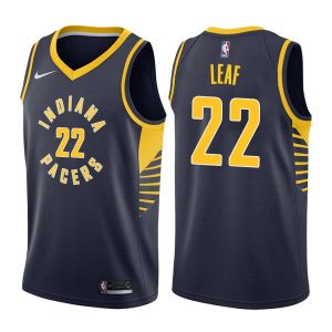 2017-18 Indiana Pacers #22 T.J. Basketball Jersey Leaf Icon Edition Navy Swingman Jersey 166103