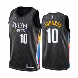 Basketball Jersey 2020-21 Brooklyn Nets #10 Tyler Johnson City Edition Black Swingman Jersey Black 167192