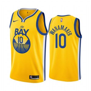 2020-21 Warriors #10 Bradley Wanamaker Statement Edition Gold Swingman Jersey Basketball Jersey 166626