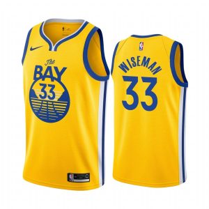 2020-21 Warriors Basketball Jersey #33 James Wiseman Statement Edition Gold Swingman Jersey 166642