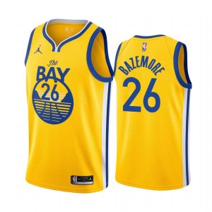 Basketball Jersey 2020-21 Warriors #26 Kent Bazemore Statement Gold Swingman Jersey 166618