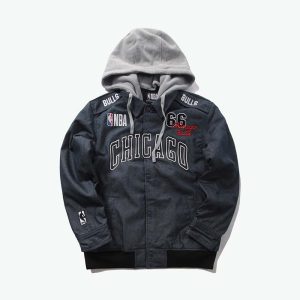 Hooded Jacket 2020 Chicago Bulls Gray Jacket Mens grey 174654