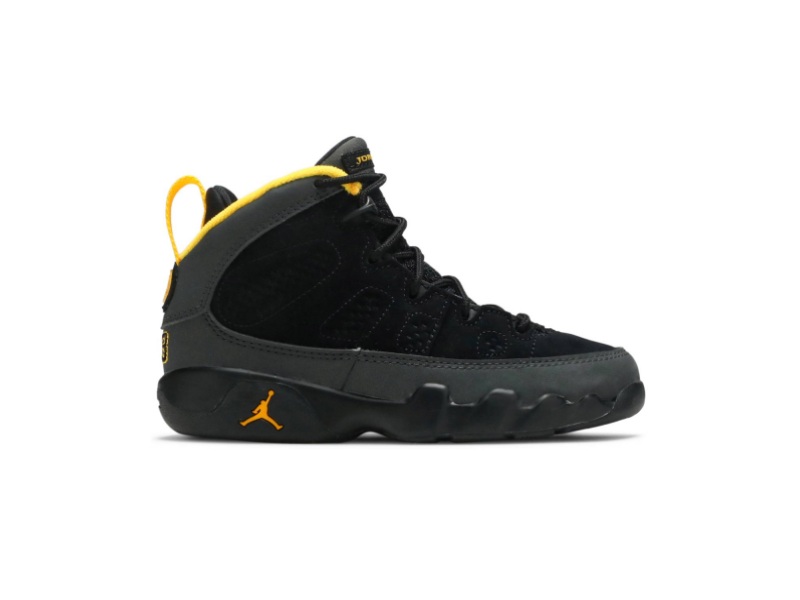 Air Jordan 9 Retro Dark Charcoal University Gold PS Sneakers Black/Dark Charcoal/University Gold 401811 070