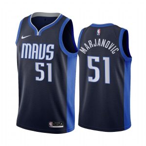 2020-21 Dallas Mavericks Basketball Jersey #51 Boban Marjanovic Earned Edition Navy Swingman Jersey 171488