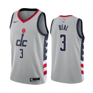 2020-21 Washington Wizards Basketball Jersey #3 Bradley Beal City Edition Gray Swingman Jersey Cream 168936