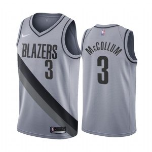 2020-21 Portland Trail Blazers #3 C.J. Basketball Jersey McCollum Earned Edition Gray Swingman Jersey 171095