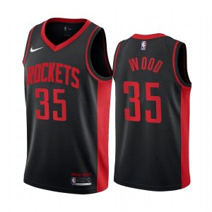 2020-21 Houston Rockets Basketball Jersey #35 Christian Wood Earned Edition Black Swingman Jersey 171569