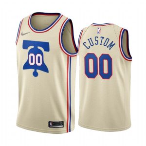 Basketball Jersey 2020-21 Philadelphia 76ers #00 Custom Earned Edition Cream Swingman Jersey 169927