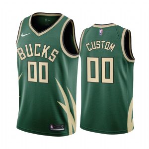 Basketball Jersey 2020-21 Milwaukee Bucks #00 Custom Earned Edition Green Swingman Jersey 169829