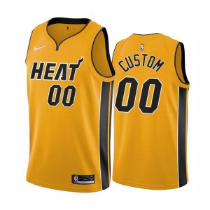 Basketball Jersey 2020-21 Miami Heat #00 Custom Earned Edition Yellow Swingman Jersey 170023