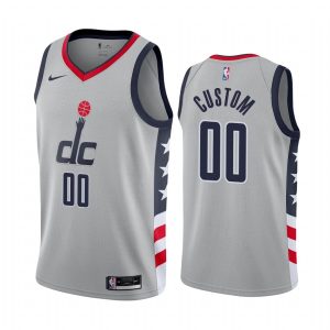 2020-21 Washington Wizards Basketball Jersey #00 Custom City Edition Gray Swingman Jersey White 168944