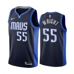 Basketball Jersey 2020-21 Dallas Mavericks #55 Delon Wright Earned Edition Navy Swingman Jersey 171473