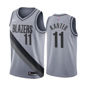 2020-21 Portland Trail Blazers #11 Enes Kanter Earned Edition Gray Swingman Jersey Basketball Jersey 171119