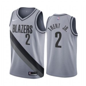 2020-21 Portland Trail Blazers #2 Gary Trent Jr. Basketball Jersey Earned Edition Gray Swingman Jersey 171103