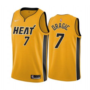 Basketball Jersey 2020-21 Miami Heat #7 Goran Dragic Earned Edition Yellow Swingman Jersey 170007