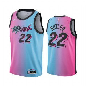 Basketball Jersey 2020-21 Miami Heat #22 Jimmy Butler City Edition Blue Pink Swingman Jersey Green 168826