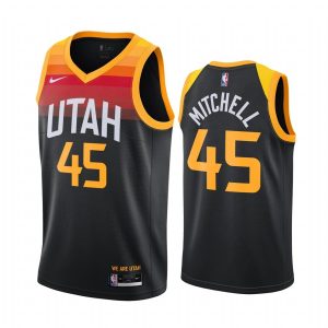 Basketball Jersey 2020-21 Utah Jazz #45 Donovan Mitchell City Edition Black Swingman Jersey 170652