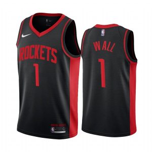 2020-21 Houston Rockets #1 John Wall Earned Edition Black Swingman Jersey 171593