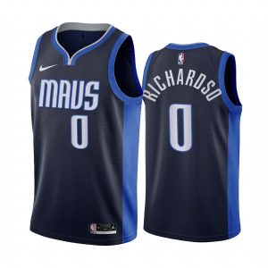 Basketball Jersey 2020-21 Dallas Mavericks #0 Josh Richardson Earned Edition Navy Swingman Jersey 171455