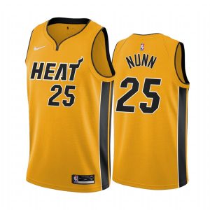 Basketball Jersey 2020-21 Miami Heat #25 Kendrick Nunn Earned Edition Yellow Swingman Jersey 169983