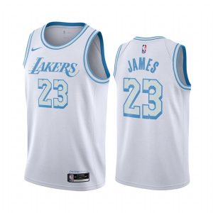 Basketball Jersey 2020-21 LA Lakers #23 LeBron James City Edition White Swingman Jersey Red 169203