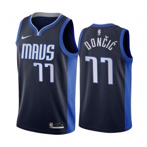 Basketball Jersey 2020-21 Dallas Mavericks #77 Luka Doncic Earned Edition Navy Swingman Jersey 171390