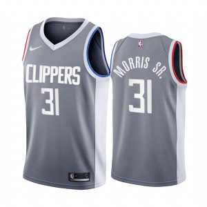 2020-21 LA Clippers #31 Marcus Morris Sr. Basketball Jersey Earned Edition Gray Swingman Jersey 171036