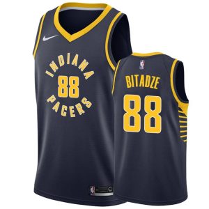 2020-21 Indiana Pacers Basketball Jersey #88 Goga Bitadze Icon Edition Navy Swingman Jersey Black 168899