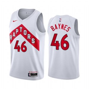 Basketball Jersey 2020-21 Toronto Raptors #46 Aron Baynes Association Edition White Swingman Jersey Black 169251