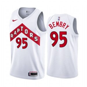 2020-21 Toronto Raptors #95 De'Andre Bembry Association Edition White Swingman Jersey Grey 169227