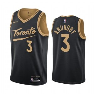 Basketball Jersey 2020-21 Toronto Raptors #3 OG Anunoby City Edition Black Swingman Jersey Grey 169051