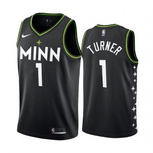 Basketball Jersey 2020-21 Minnesota Timberwolves #1 Evan Turner City Edition Black Swingman Jersey 171350