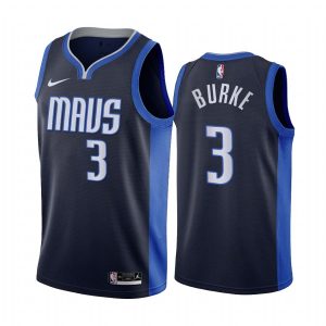 Basketball Jersey 2020-21 Dallas Mavericks #3 Trey Burke Earned Edition Navy Swingman Jersey Red 171463